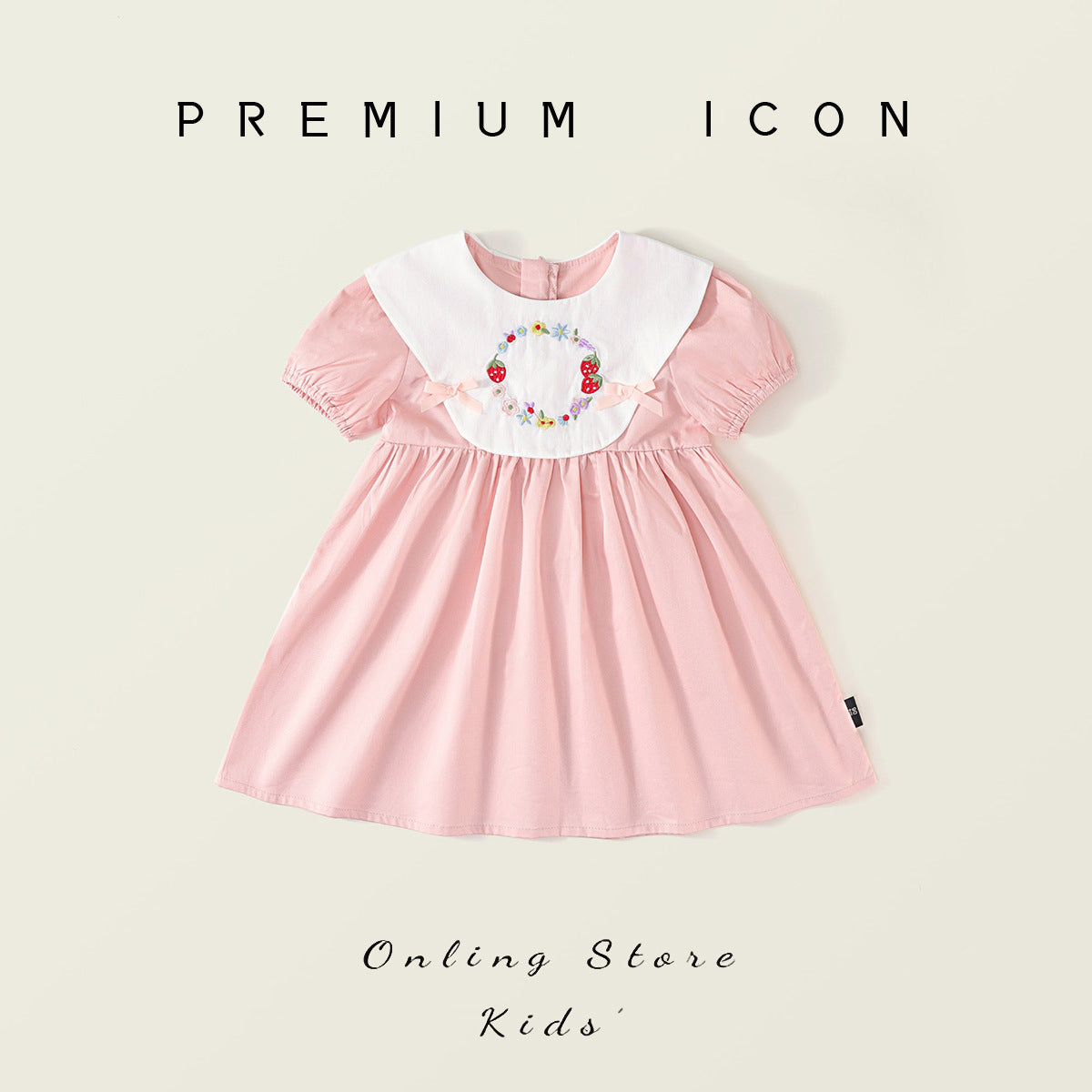 Girls Pink Embroidered Retro Dress Summer 2025 – Summer Kids Fashion Nepal | Tudoholic