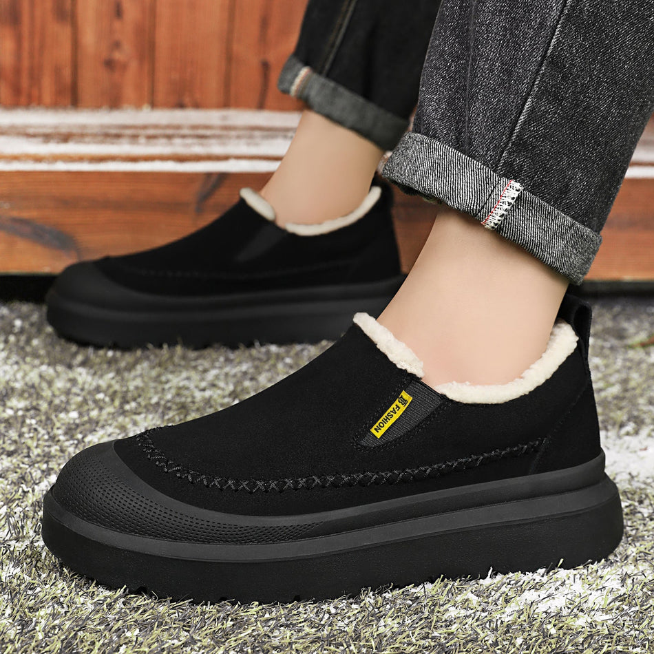 Men’s Fleece-Lined Low-Cut Winter Snow Boots