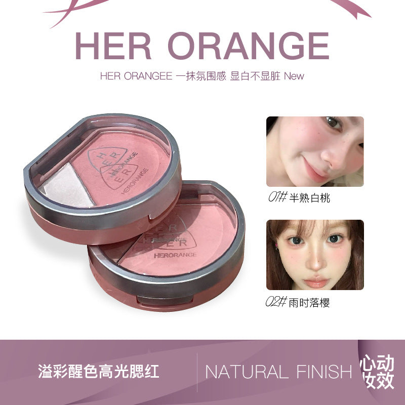 Herorange Dual-Color Blush & Highlighter Palette