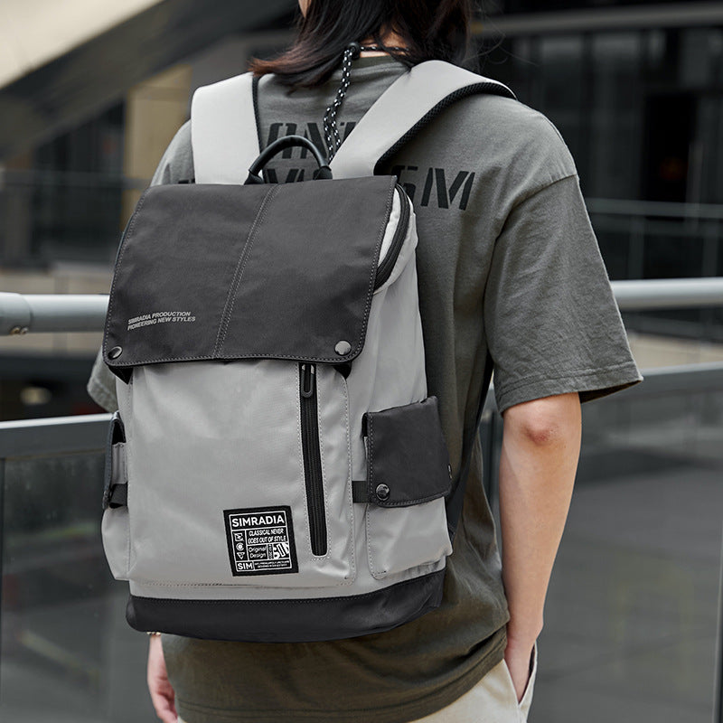 INSTOCK-USB Canvas Backpack – Korean Casual Style for Men