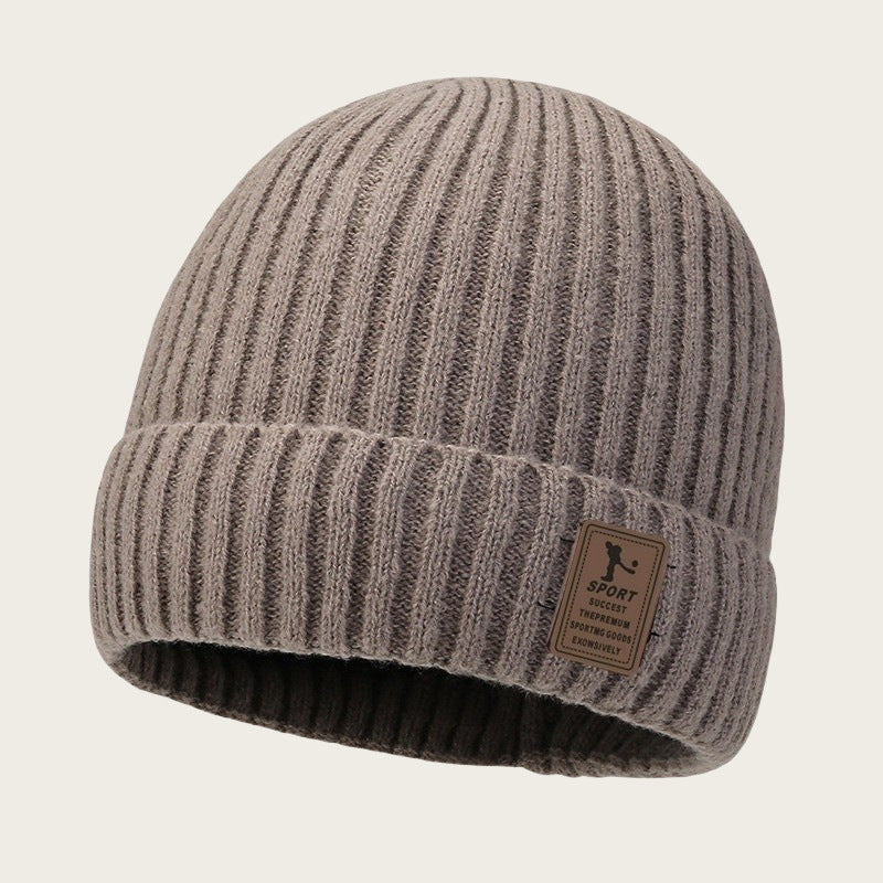 Men’s Thick Fleece-Lined Knitted Wool Winter Hat Korean Style (2