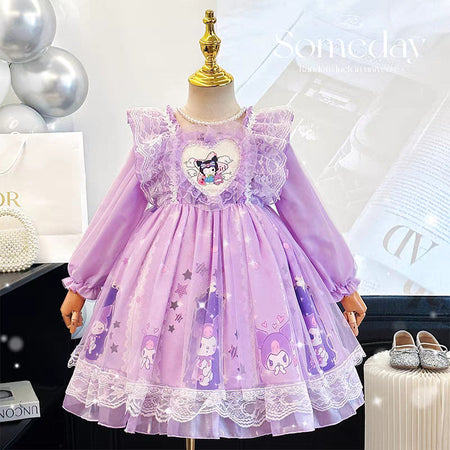 Girls Kuromi Lolita Princess Dress Autumn New Style – Spring Autumn Kids Fashion Nepal | Tudoholic