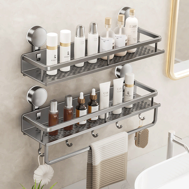 STOCK-Punch-Free Toilet Storage Rack – Suction Wall-Mount