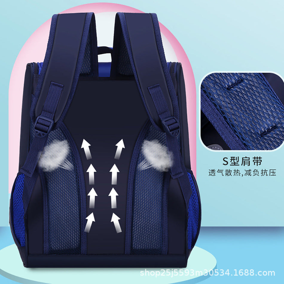 Grade 3-6 Kids' Printed Schoolbag – Large Capacity Bag
