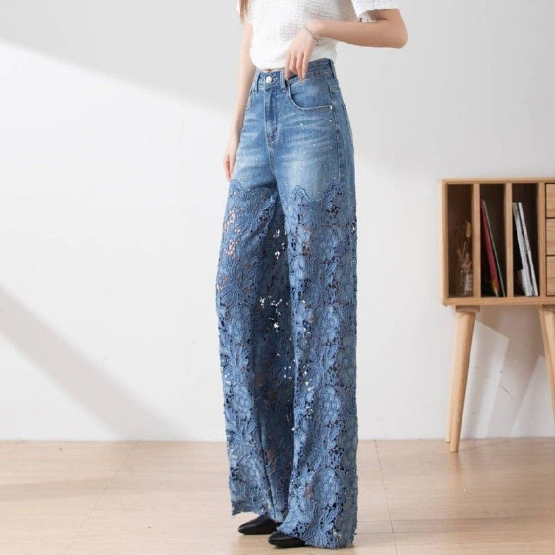 Women’s High-Waisted Wide-Leg Denim Pants