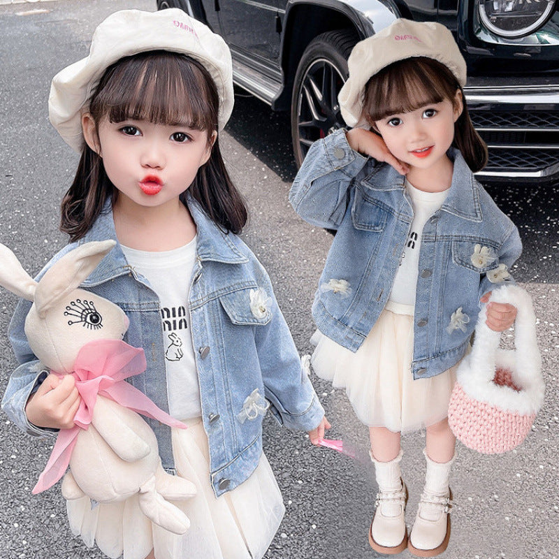 Girls Denim Jacket 2025 Spring Autumn Casual Fashion Top