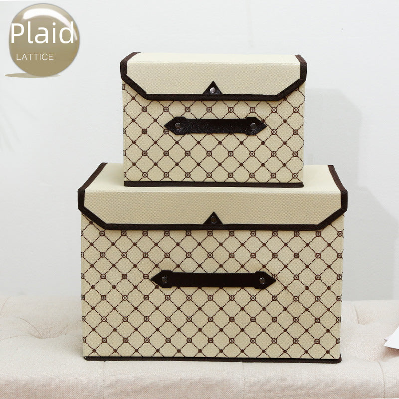 Foldable Fabric Storage Box – Thick, Printed & With Lid