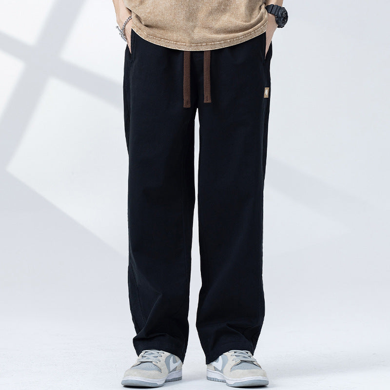 Men’s Retro Wide Leg Work Pants Summer Casual