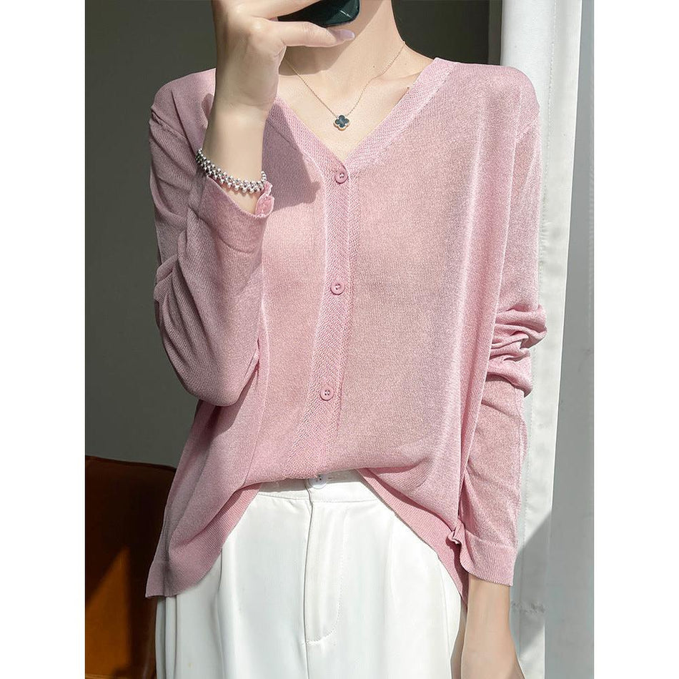 Ice Silk Linen Cardigan – Summer Sunproof Shawl