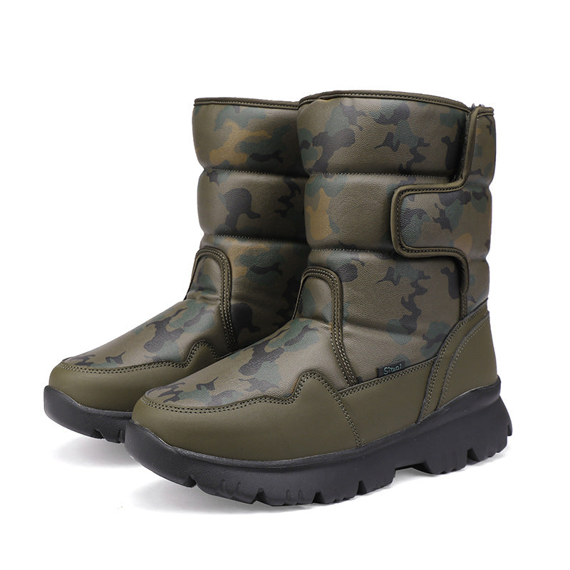 Sitaqi Men’s Snow Boots Plus Size Thick Fur Lining Winter Shoes