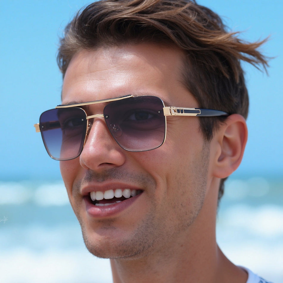 2025 Cut Rimless Sunglasses – Men’s High-End Fashion