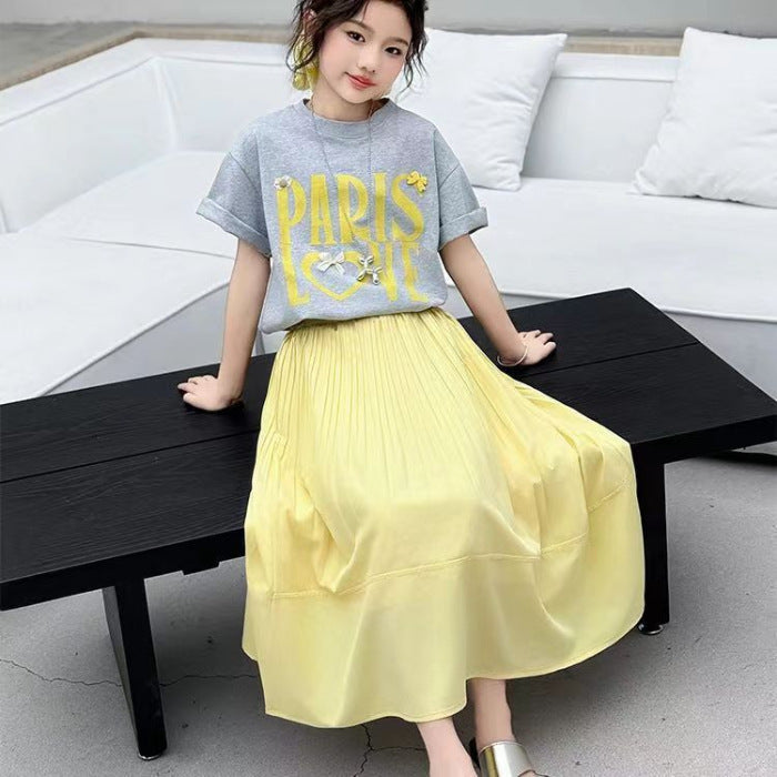 Girls Korean Printed Skirt Summer Two-Piece Set – Baby & Children's Outfits – Image 6