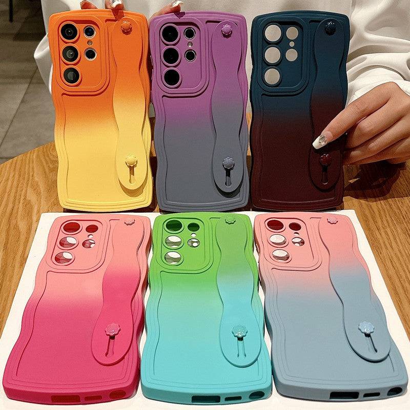 Samsung S25/A54 Case – Wristband + Stand, Liquid Soft