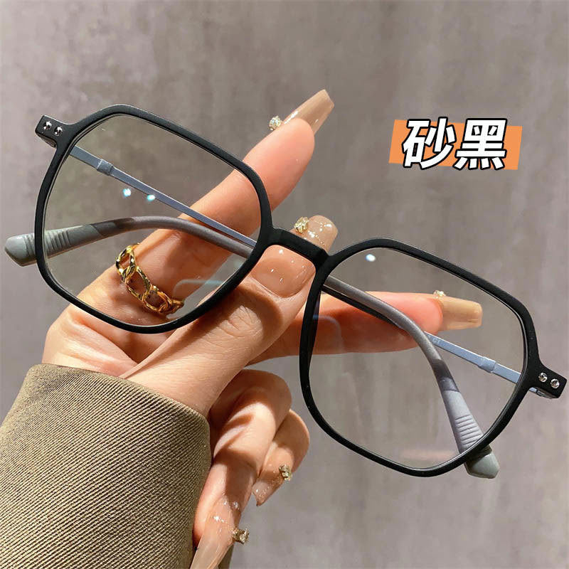 STOCK-Korean Khaki Polygonal Frame Glasses