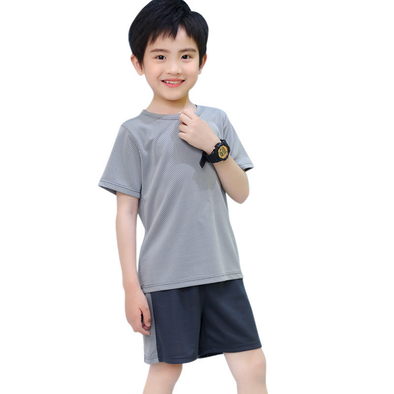 Kids Summer Quick-Dry Mesh Sports Vest & Shorts Set