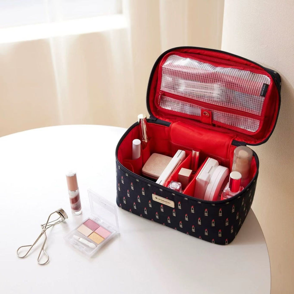 Japanese Embroidered Lipstick Makeup Box – Large Capacity &