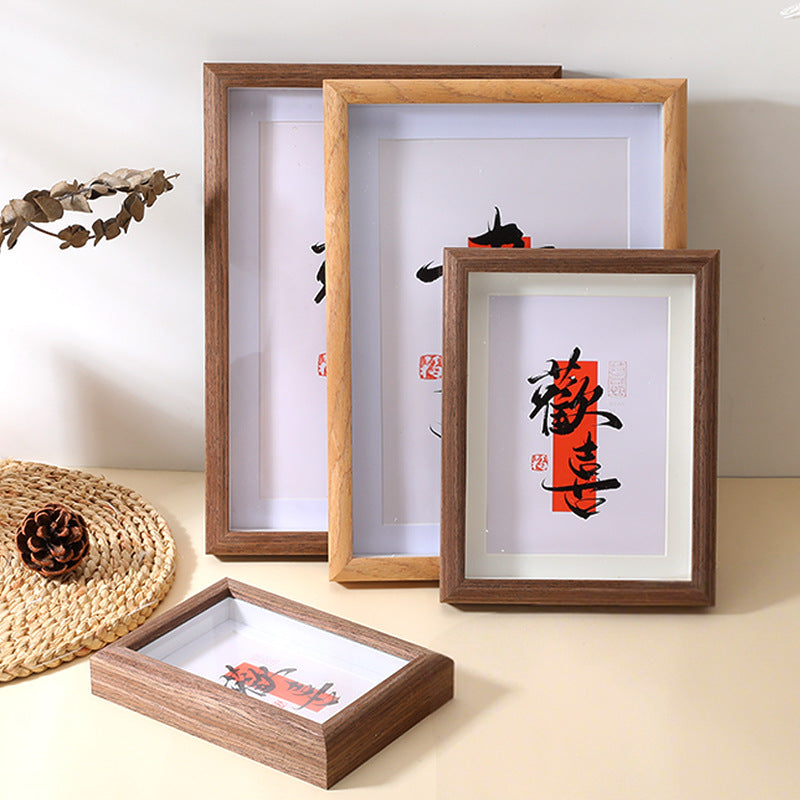 Hollow Wooden Glass Photo Frame – Simple & Stylish