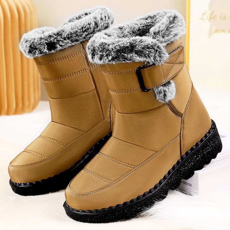 Thick-Soled Fleece-Lined Long Snow Boots for Women