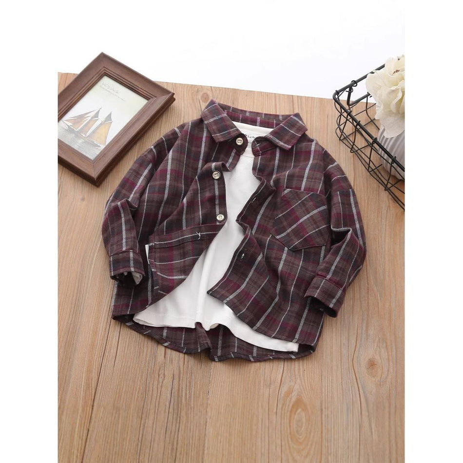Boys Stylish Plaid Spring Shirt Fashion 2025