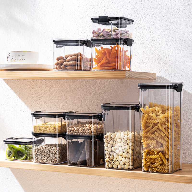 Transparent Sealed Cereal Storage Jar for Kitchen