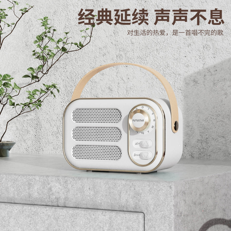 Retro Wireless Bluetooth Speaker Desktop Outdoor Subwoofer