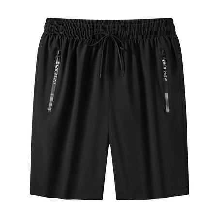 Black men's shorts - casual shorts with elastic waistband for active and leisure wear