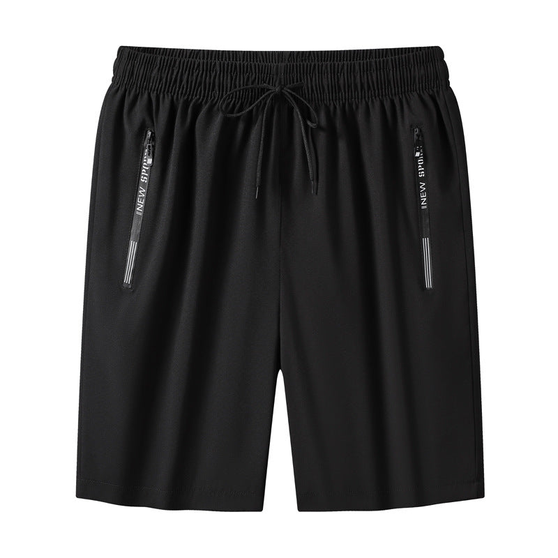 Black men's shorts - casual shorts with elastic waistband for active and leisure wear