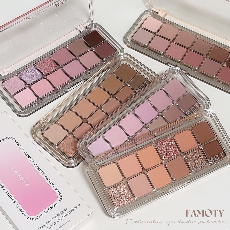 Famoty 12-Color Earth Tone Eyeshadow Palette