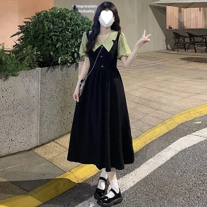 STOCK-Plus Size French Style 2-Piece Summer Dress