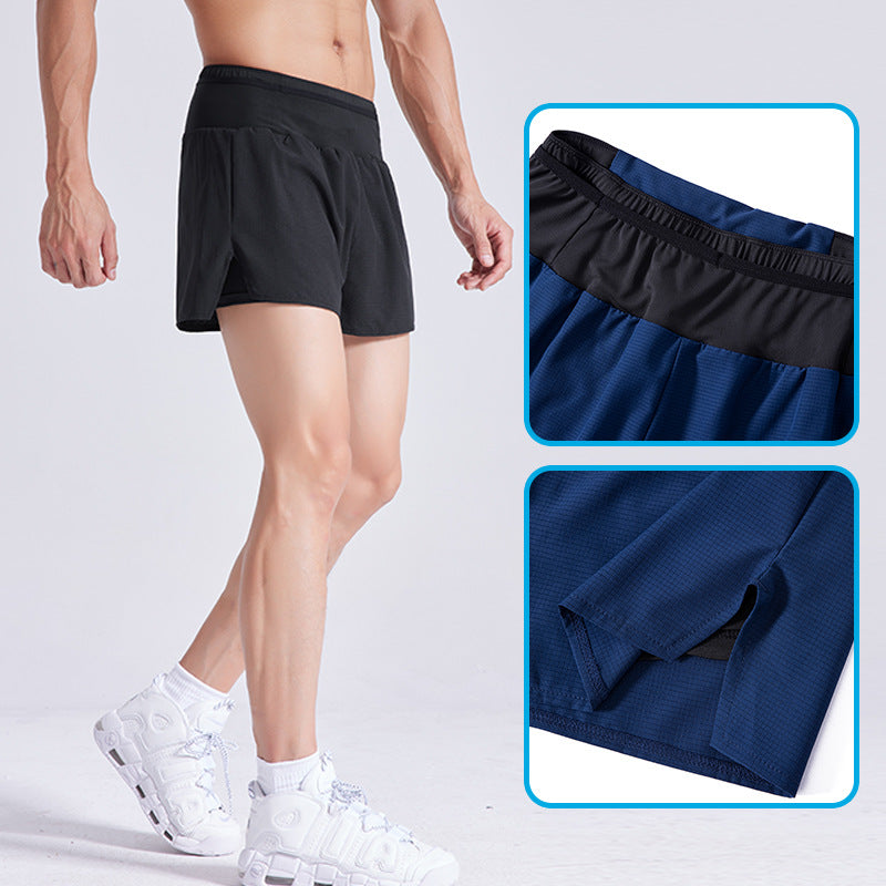 Men's 3-Point Quick-Dry Sports Shorts with Waist Bag