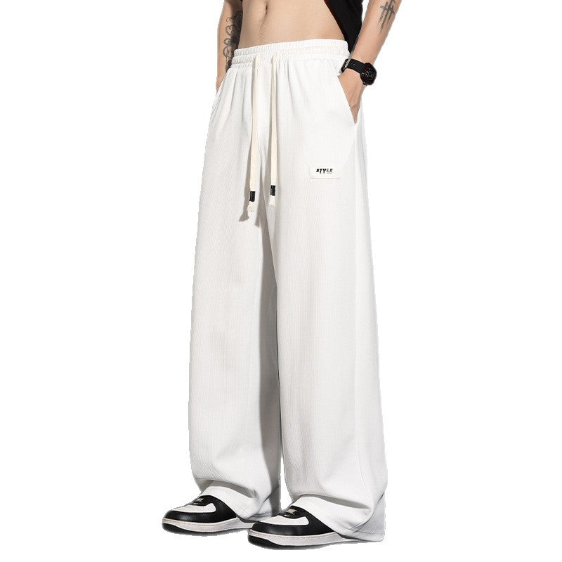 Men’s Wide-Leg Pants – Japanese Hong Kong Style Summer Casual