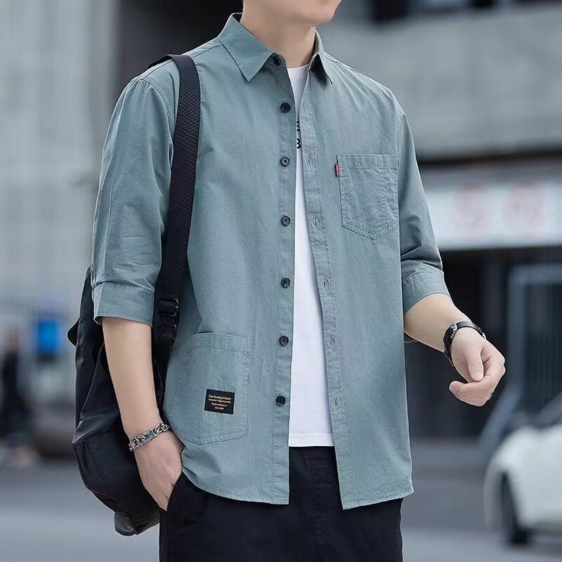 Men’s Spring-Fall Casual No-Iron Work Shirt