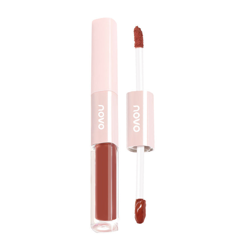 NOVO Double Lip Glaze – Water Gloss + Matte Lip Mud