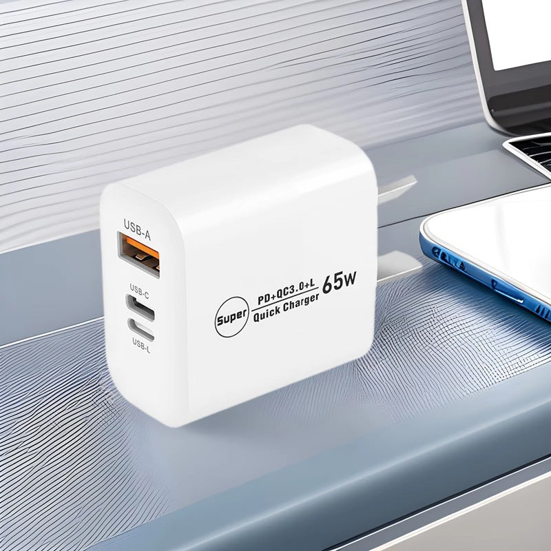 PD 65W QC3.0 Fast Charger Universal EU/US/UK Plug