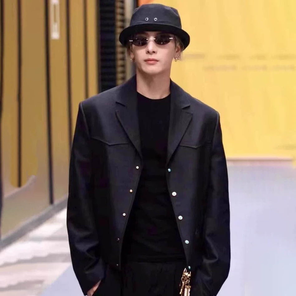 Unisex Workwear Casual Suit Jacket – Turquoise Cleanfit Style