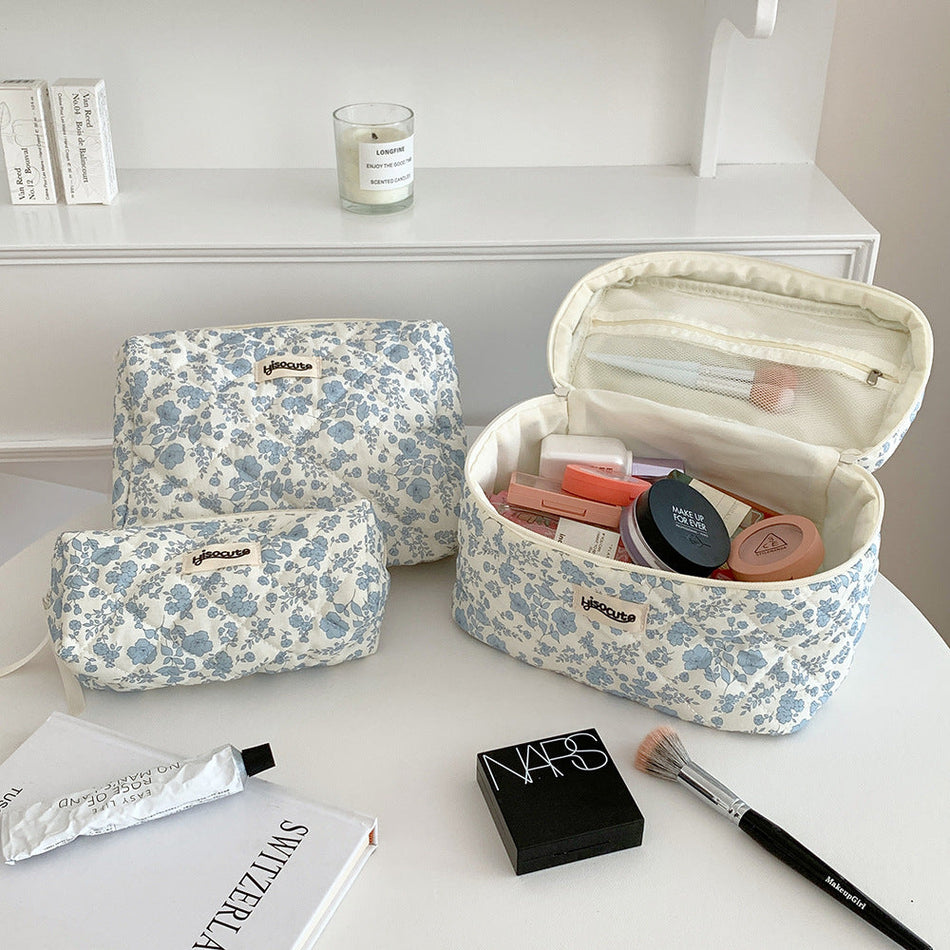 Korean Floral Cosmetic Bag