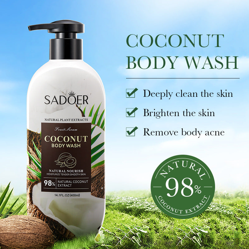 SADOER Coconut Shower Gel Cleansing Exfoliating Body Wash