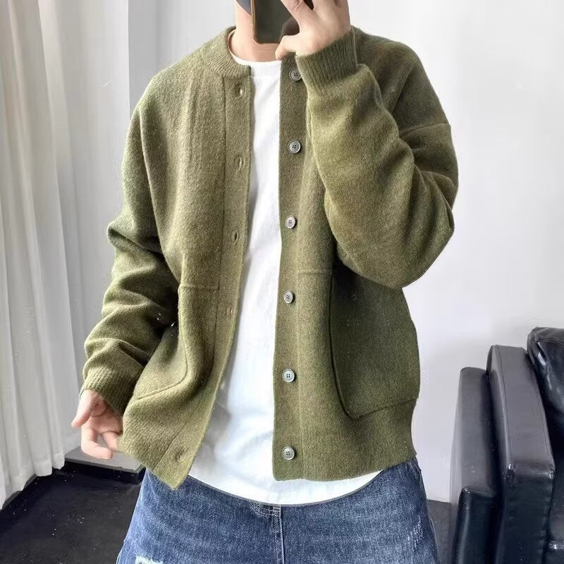 Men’s Korean Style Knitted Cardigan Sweater Jacket