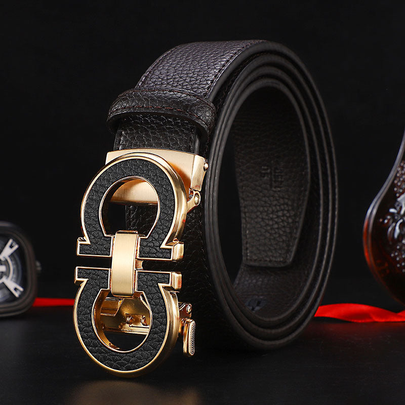 Men’s Automatic Leather Belt – Trendy Korean Style