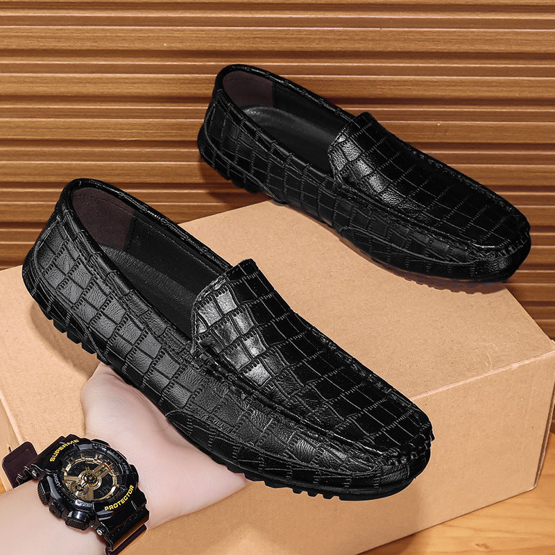 INSTOCK-Men’s Cowhide Slip-On Shoes | Casual & Business Comfort