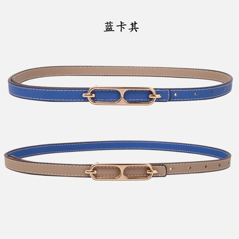 Genuine Leather Thin Belt for Women