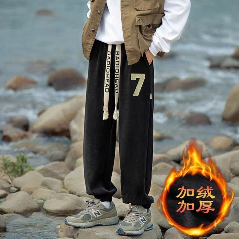 Men’s Fleece-Lined Corduroy Loose Pants