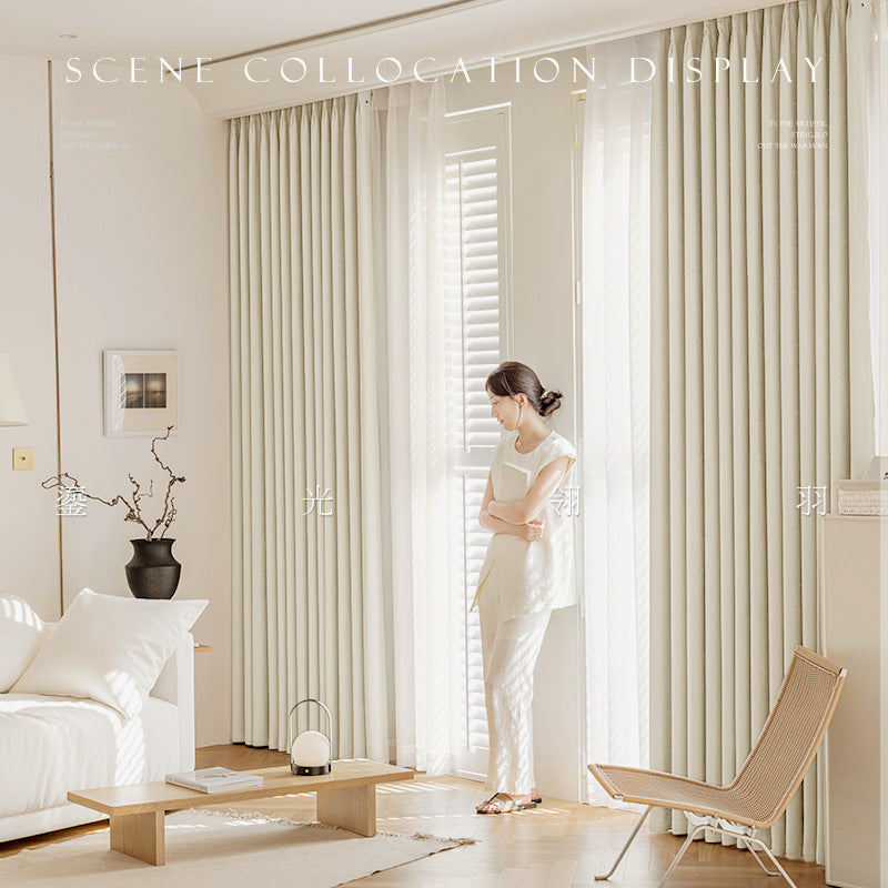 Gilt Leaf Chenille Curtains – Thickened, High Shading, Modern