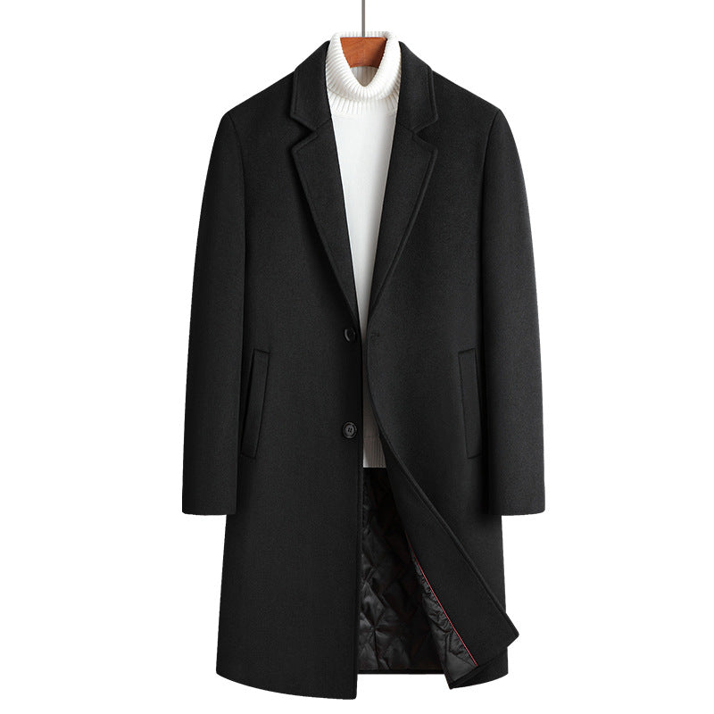 Men’s Mid-Length Wool Overcoat | Casual Winter Coat