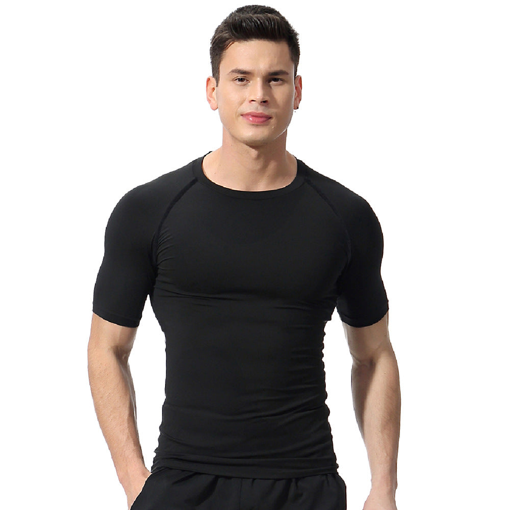 White Men's Quick-Dry Compression Sports T-Shirt for Running & Gym