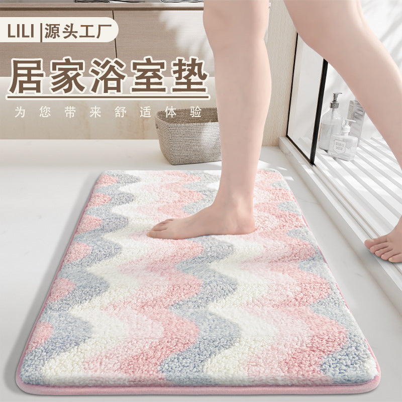Flocking Absorbent Non-Slip Bathroom & Door Mat