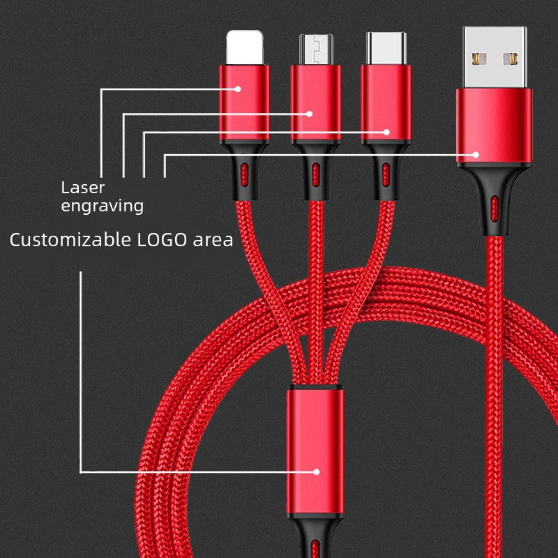 Nylon 3-in-1 Charging Cable  For All Devices