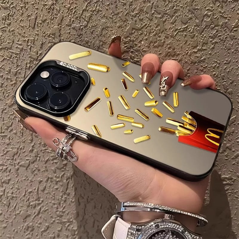 STOCK-Gold Fries Art Case for iPhone 12–16 Pro Max