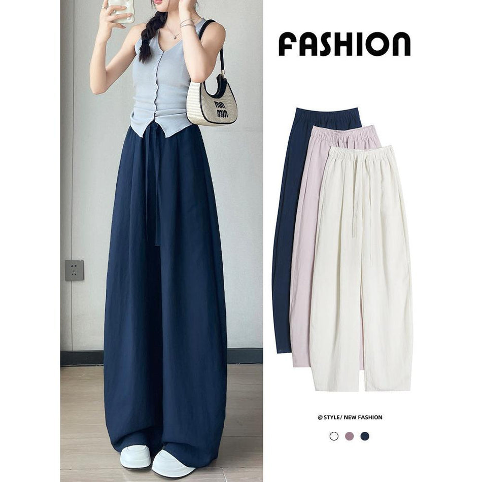 Washed Tencel Lyocell Linen Wide-Leg Pants