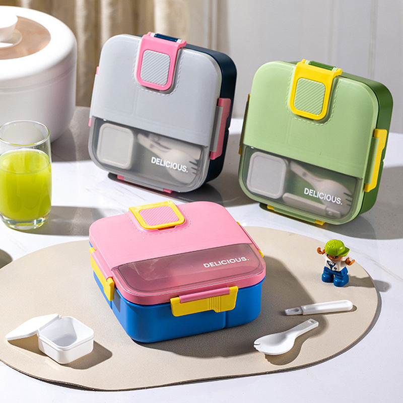 Food-Grade Plastic Lunch Box – Sealed Salad Box with Cutlery